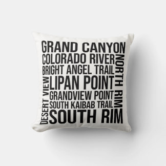 Grand Canyon Typography - Arizona Word Art Cushion