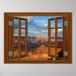 Grand Canyon USA 🍁 Fake Window Frame  Poster