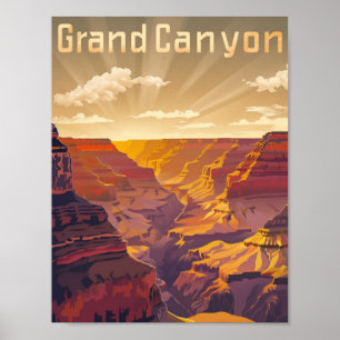 Grand Canyon USA Vintage Famous Travel Place Poster