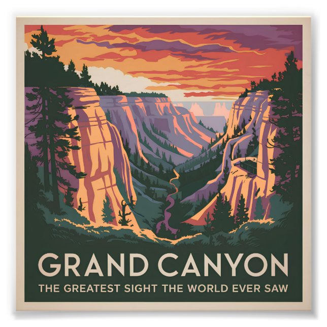 Grand Canyon USA vintage Photo Print (Front)