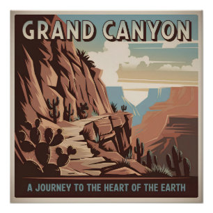 Grand Canyon USA vintage Poster
