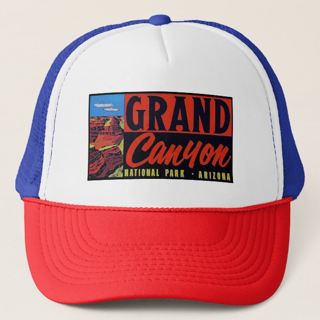 Grand Canyon Vintage Travel Art -   Trucker Hat (Front)