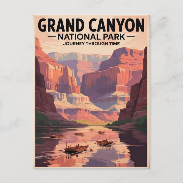 Grand Canyon Vintage Travel Poster Postcard (Front)