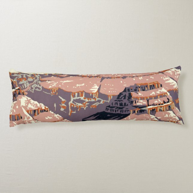 Grand Canyon Western Graphic Art American Body Cushion (Back)