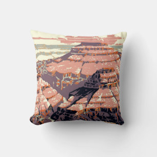 Grand Canyon Western Graphic Art American Cushion