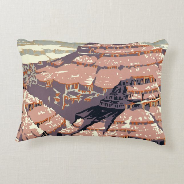 Grand Canyon Western Graphic Art American Decorative Cushion (Back)