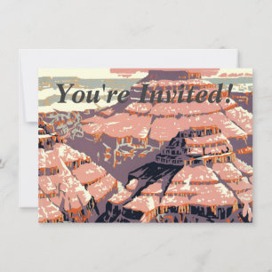 Grand Canyon Western Graphic Art American Invitation