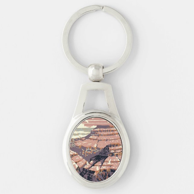 Grand Canyon Western Graphic Art American Key Ring (Front)
