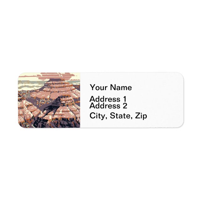 Grand Canyon Western Graphic Art American Return Address Label (Front)