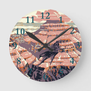 Grand Canyon Western Graphic Art American Round Clock