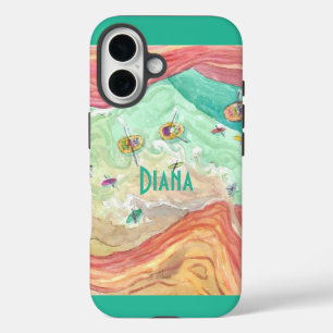 Grand canyon whitewater watercolor iPhone 16 case