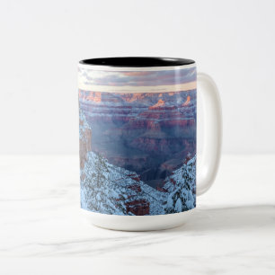 Grand Canyon Winter at Sunset Two-Tone Coffee Mug
