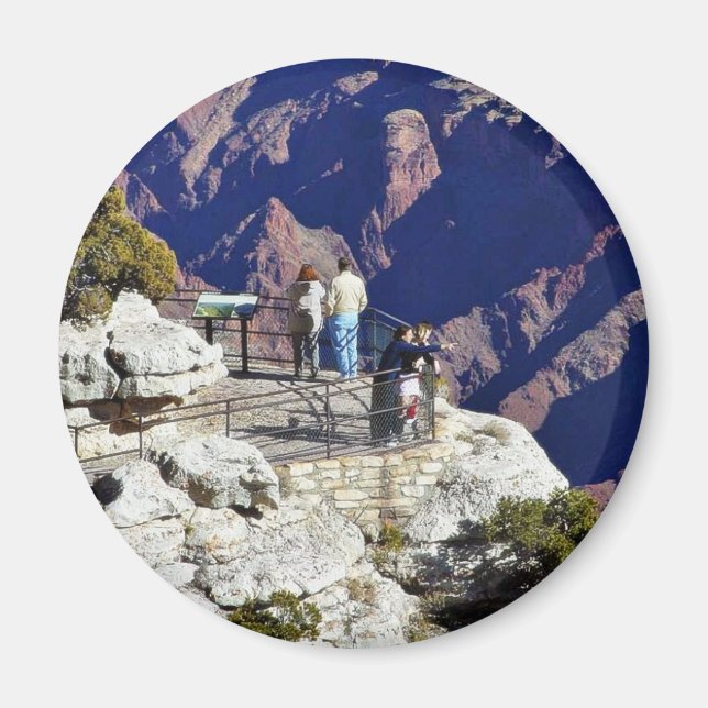 Grand Canyons Overlook Railings Pointing Magnet (Front)