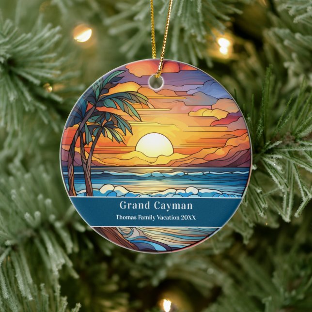 Grand Cayman Beach Vacation Ceramic Ornament (Tree)