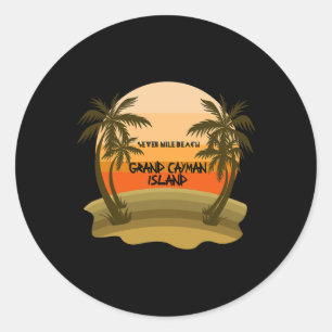 Grand Cayman Island Vacation Seven Mile Beach Classic Round Sticker