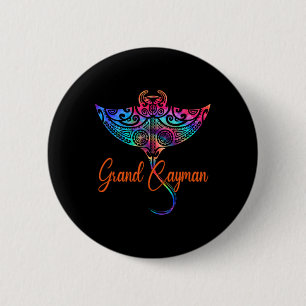 Grand Cayman Islands 2025 Tribal Stingray Family V 6 Cm Round Badge