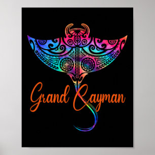 Grand Cayman Islands 2025 Tribal Stingray Family V Poster