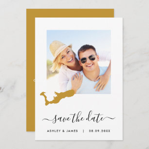 Grand Cayman Map Photo Wedding Save the Date Card