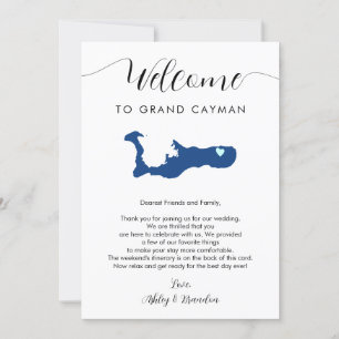 Grand Cayman Map Wedding Welcome Letter Itinerary