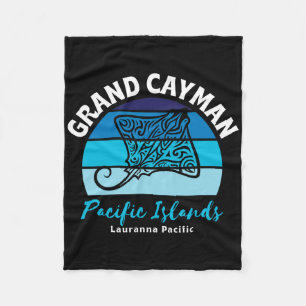 Grand Cayman Pacific Islands Stingray Family Vacat Fleece Blanket