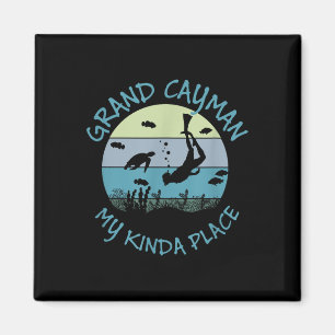 Grand Cayman Vintage Summer Vacation Diving And Sc Magnet
