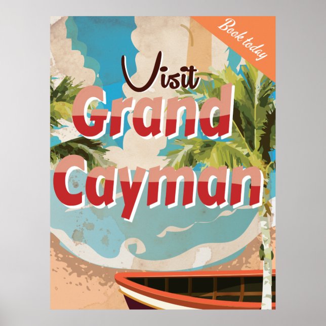 Grand Cayman Vintage Travel Poster (Front)