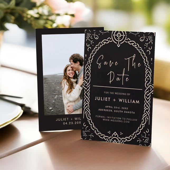 Grand Celtic Nordic Mediaeval Scroll Viking Weddin Save The Date (Creator Uploaded)