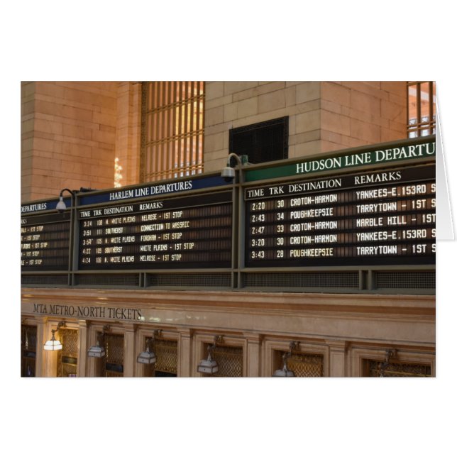 Grand Central Hudson Harlem Train Departures NYC (Front Horizontal)
