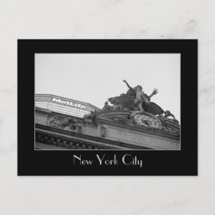 Grand Central Station & Met Life Building B&W Postcard
