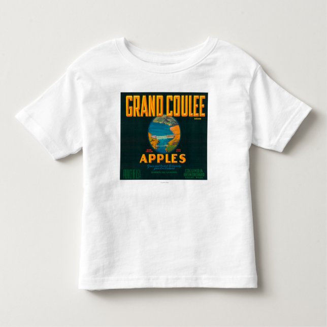 Grand Coulee Apple Label - Coulee, WA Toddler T-Shirt (Front)