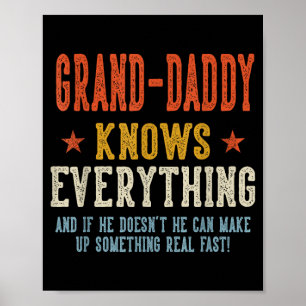 Grand-daddy knows everything father's day retro poster