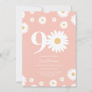 Grand Daisy Milestone Ninety Birthday Invitation