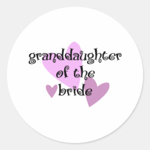 Grand Daughter of the Bride Classic Round Sticker