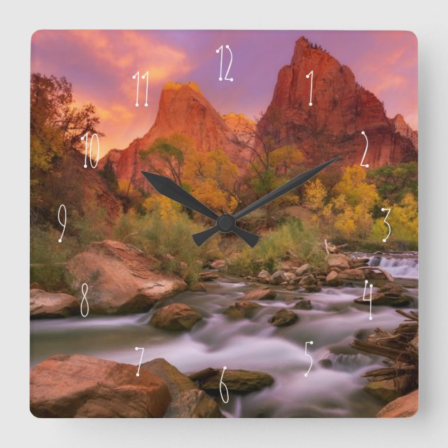 Grand Dawn Square Wall Clock (Front)