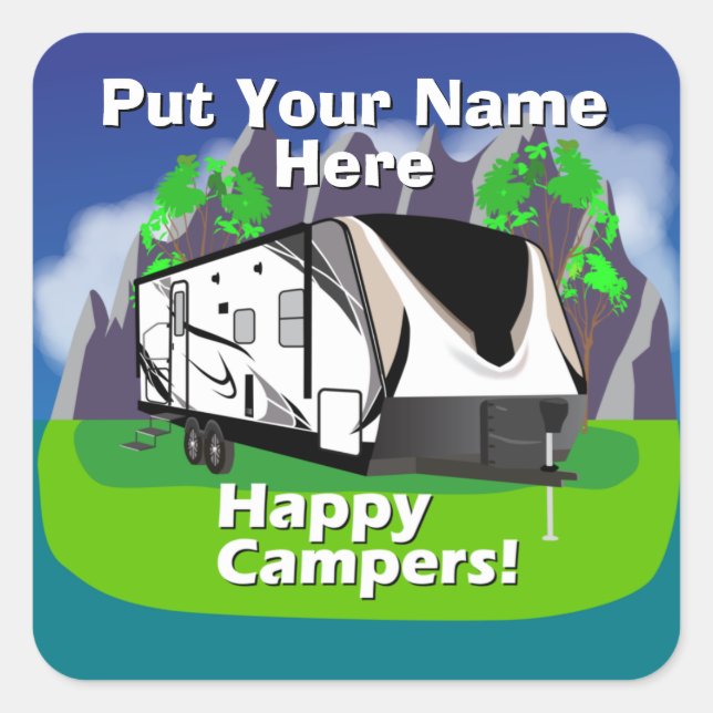 Grand Design Imagine 2150RB Happy Camper Design Square Sticker (Front)