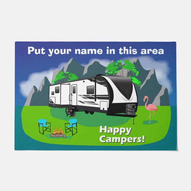 Grand Design Imagine 2670MK Design Happy Campers Doormat (Front)