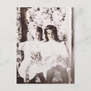 Grand Duchess Anastasia & Marie of Russia, Romanov Postcard