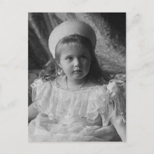 Grand Duchess Anastasia Romanov Russia court dress Postcard
