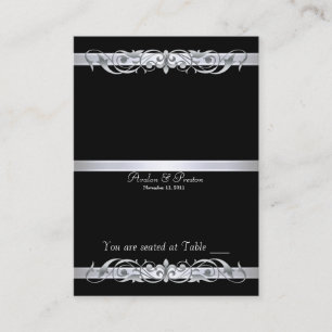 Grand Duchess Black Folding Table Placecard