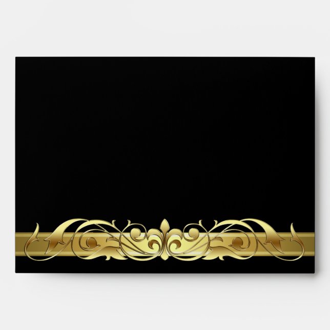 Grand Duchess Black Gold Scroll Envelope (Front)
