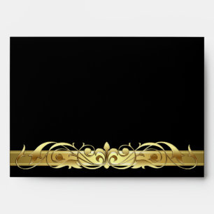 Grand Duchess Black Gold Scroll Envelope