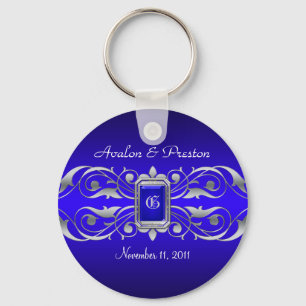 Grand Duchess Blue Monogram Teal Keychain