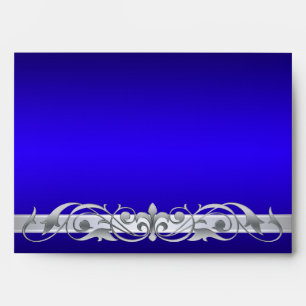 Grand Duchess Blue Silver Scroll Envelope