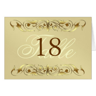 Grand Duchess Gold Metal Scroll Table Card
