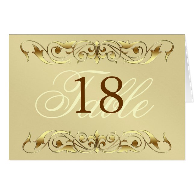 Grand Duchess Gold Metal Scroll Table Card (Front Horizontal)