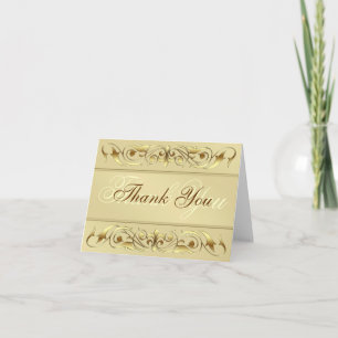 Grand Duchess Gold Scroll Thank You Notecard