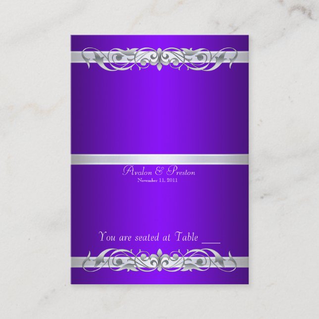 Grand Duchess Purple Folding Table Placecard (Front)