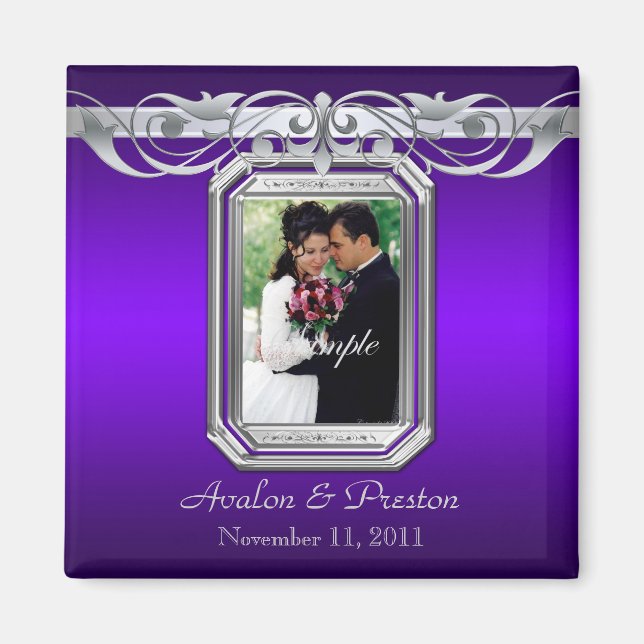 Grand Duchess Purple Photo Save The Date Magnet (Front)