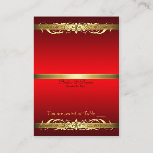 Grand Duchess Red & Gold Scroll Table Placecard