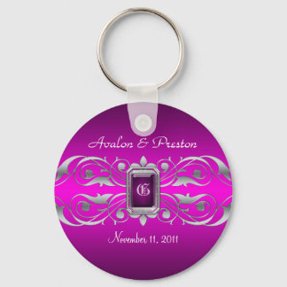 Grand Duchess Silver Monogram Pink Keychain